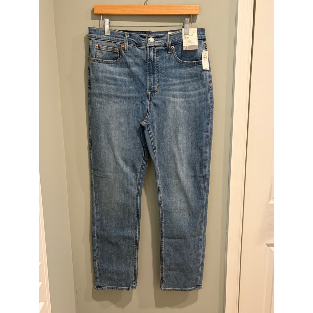 Gap Vintage Slim High Rise Jeans Medium Wash Ankle Length 31/12 Regular NEW